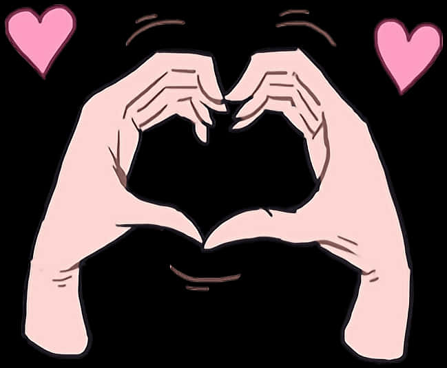 Anime Style Heart Hand Gesture