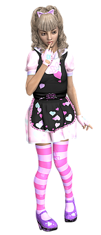 Anime Style Maid Costume Girl