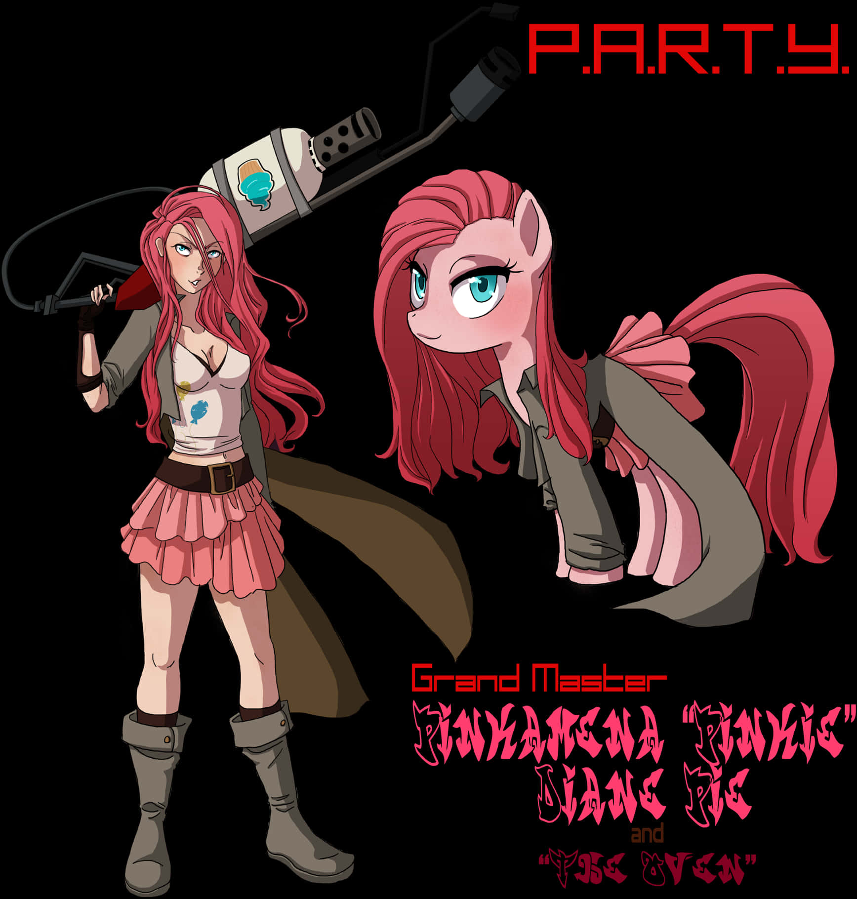 Anime Style Redhead Characters Party