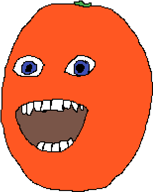 Annoyed Orange Cartoon Expression