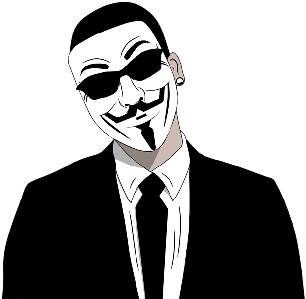 Anonymous Masked Figure PNG with transparent background