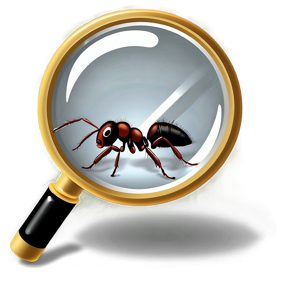 Ant Under Magnifying Glass Png Vcf17