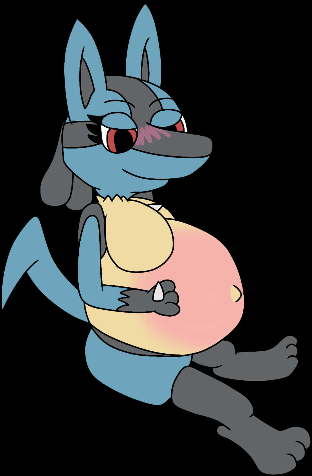 Anthro Female Lucario Inflation - Eevee X Lucario, HD Png Download PNG with transparent background