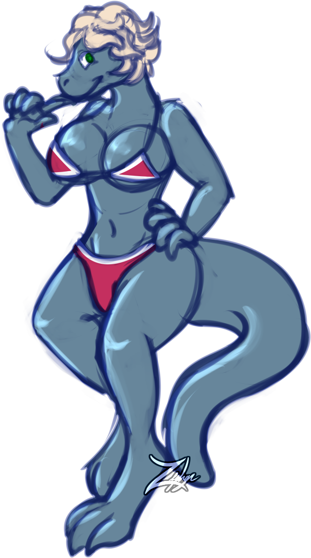 Anthropomorphic Characterin Swimwear