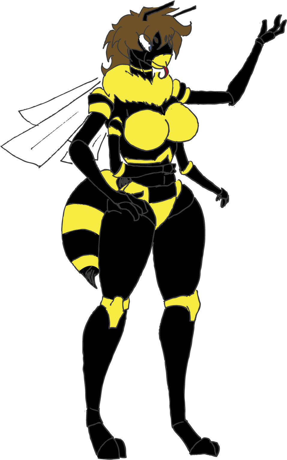 Anthropomorphic Wasp Character PNG with transparent background