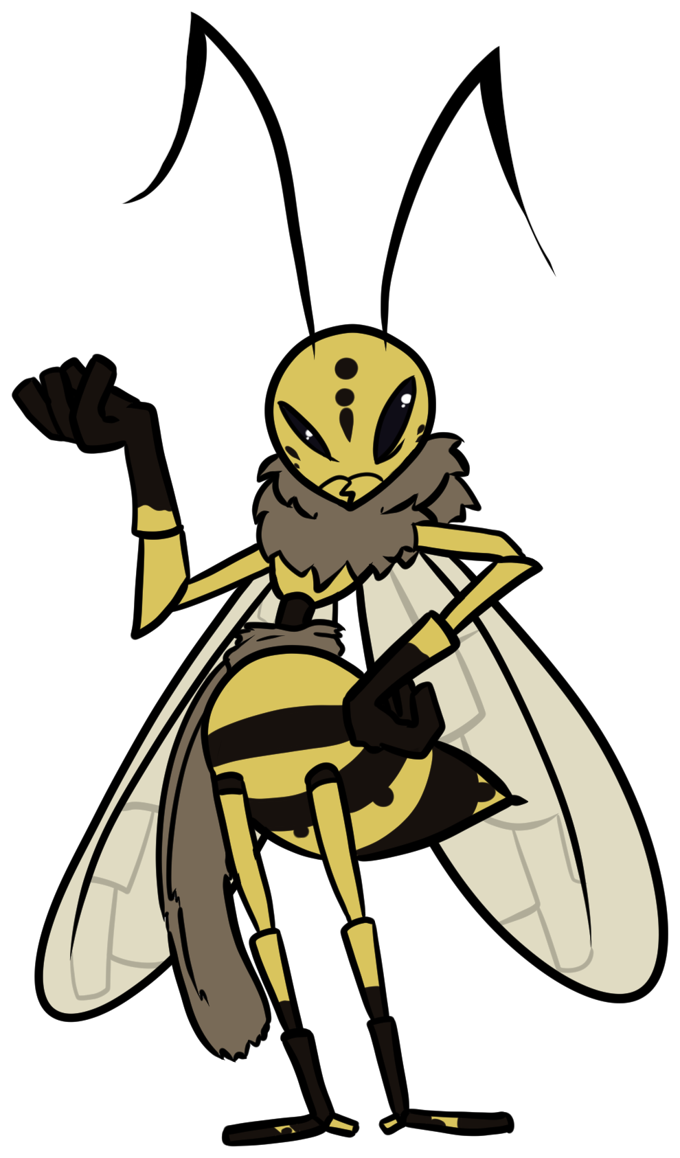 Anthropomorphic Wasp Warrior.png PNG with transparent background