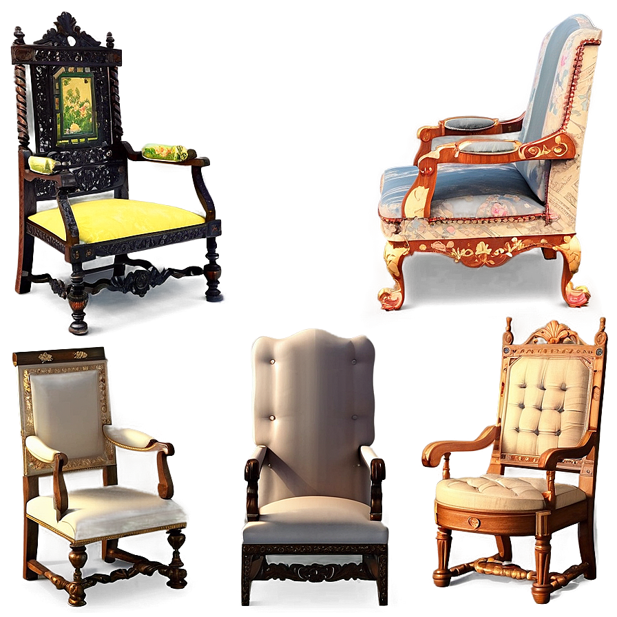 Antique Armchair Collection Png Ofx