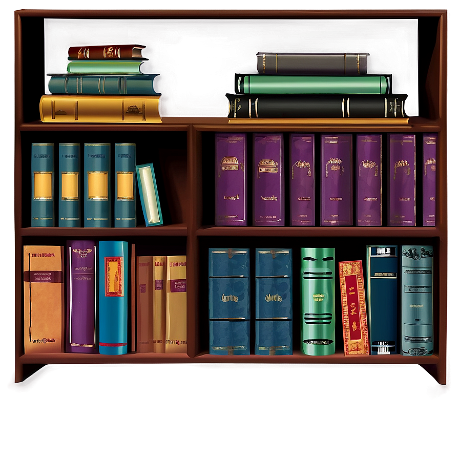 Antique Books On Shelf Png 18