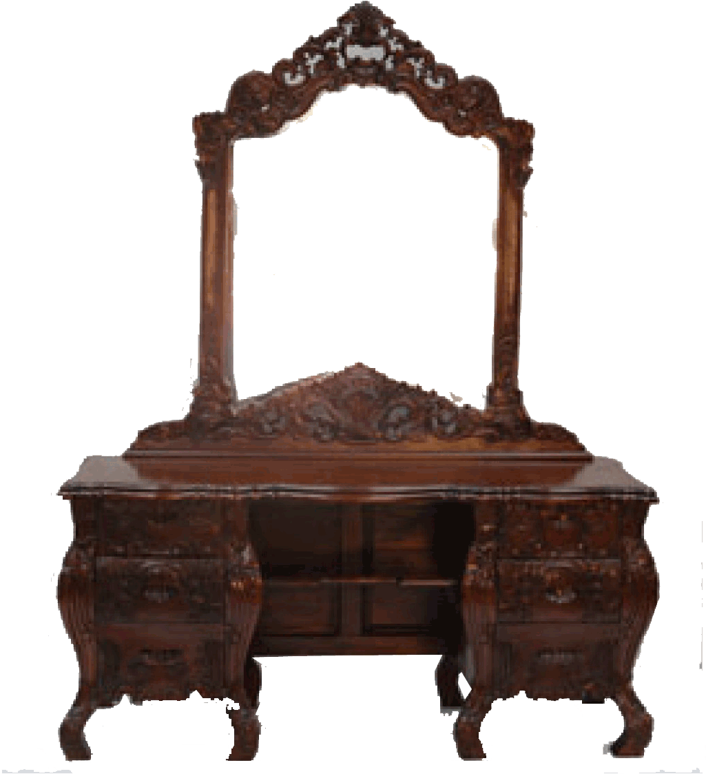 Antique Carved Wooden Dressing Table