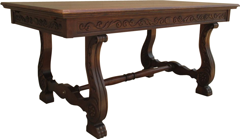 Antique Carved Wooden Table Clipart