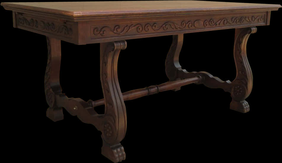 Antique Carved Wooden Table