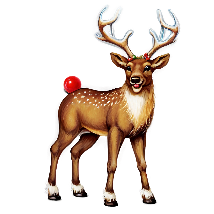 Antique Christmas Reindeer Png 06252024