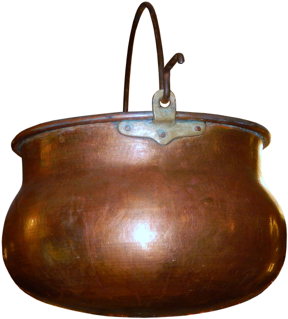 Antique Copper Cauldron