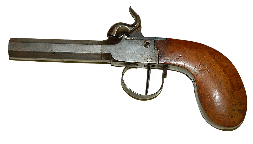 Antique Flintlock Pistol PNG with transparent background