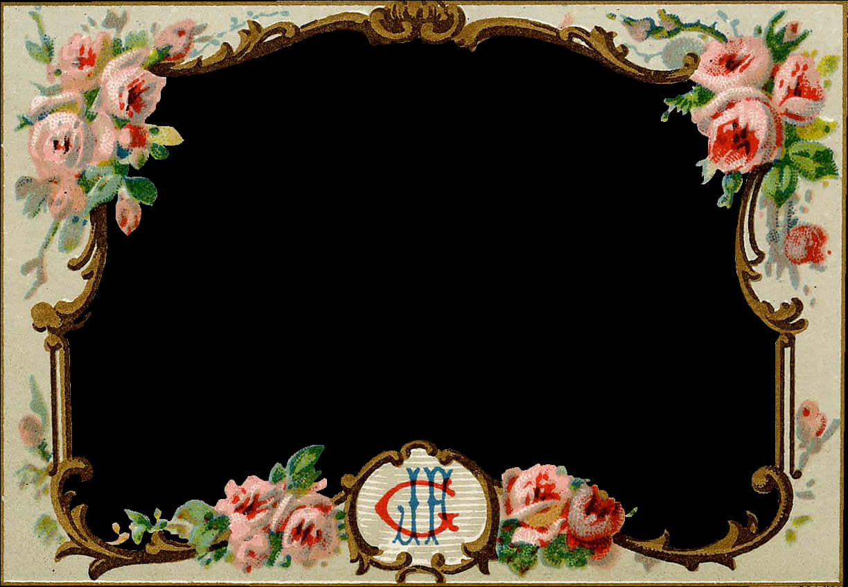 Antique Floral Framewith Monogram