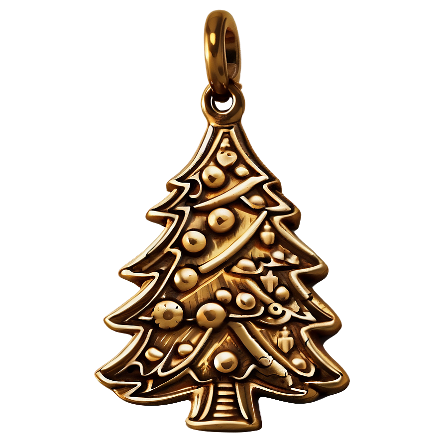 Antique Gold Christmas Tree Charm Png 88