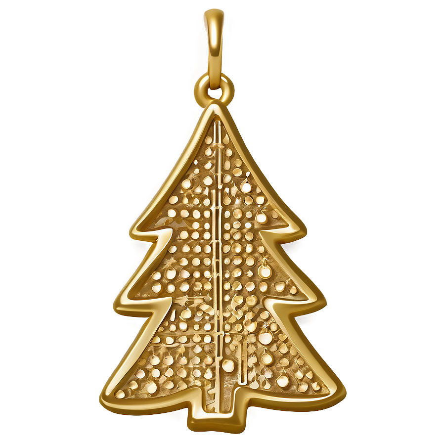 Antique Gold Christmas Tree Charm Png Ule96