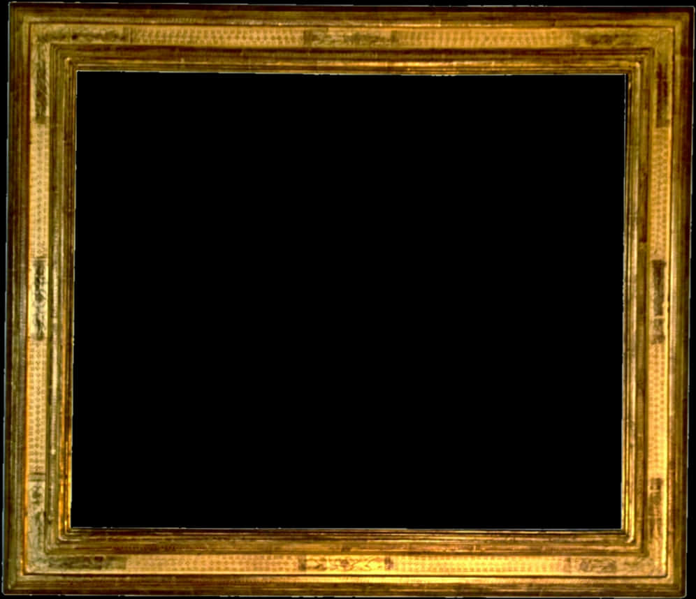 Antique Golden Frame Black Background