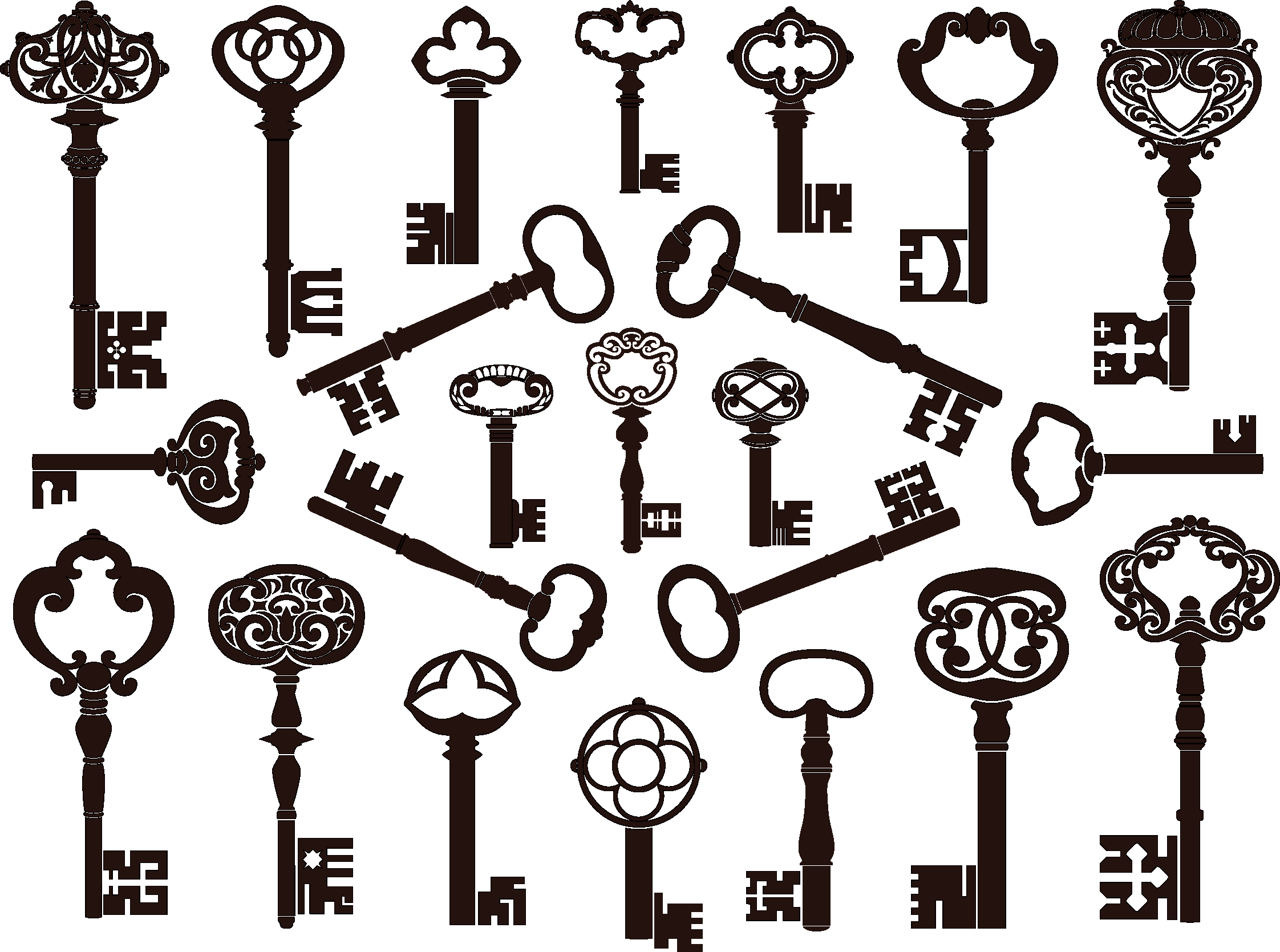 Antique Keys Silhouette Collection