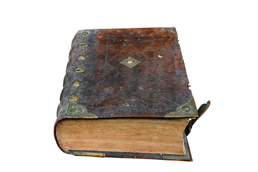 Antique Leather Bound Book PNG with transparent background