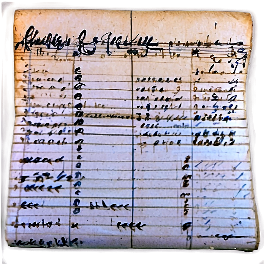 Antique Ledger Page Png Fqp42