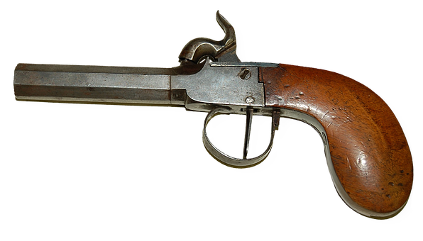 Antique Percussion Pistol PNG with transparent background