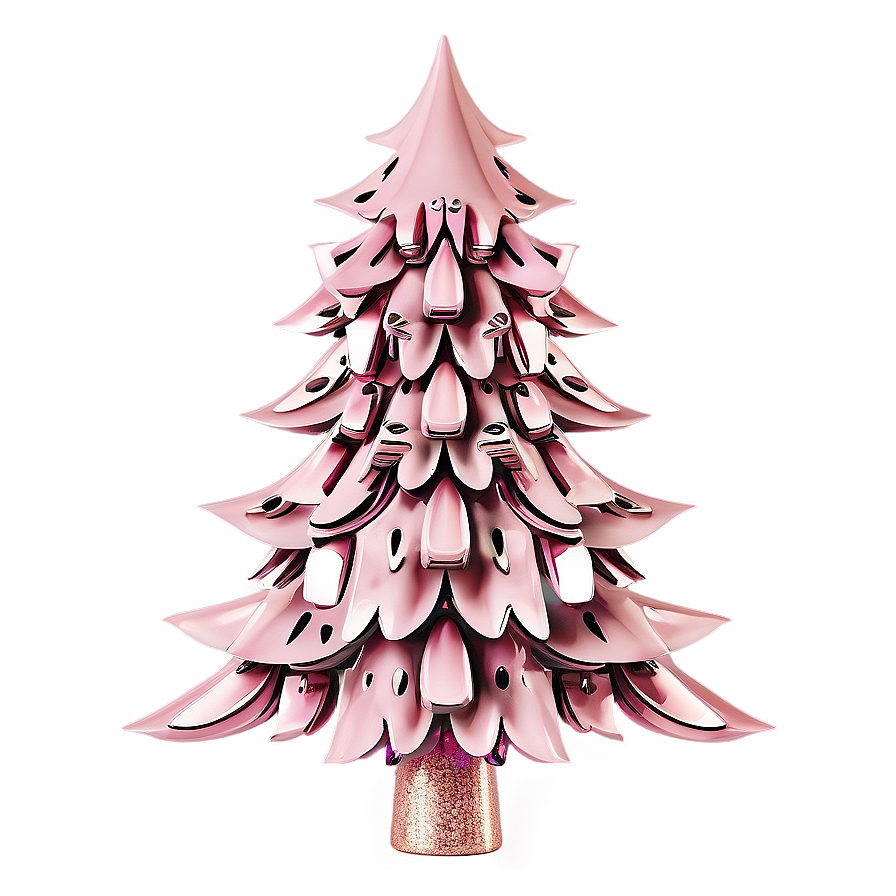 Antique Pink Christmas Tree Png 06122024