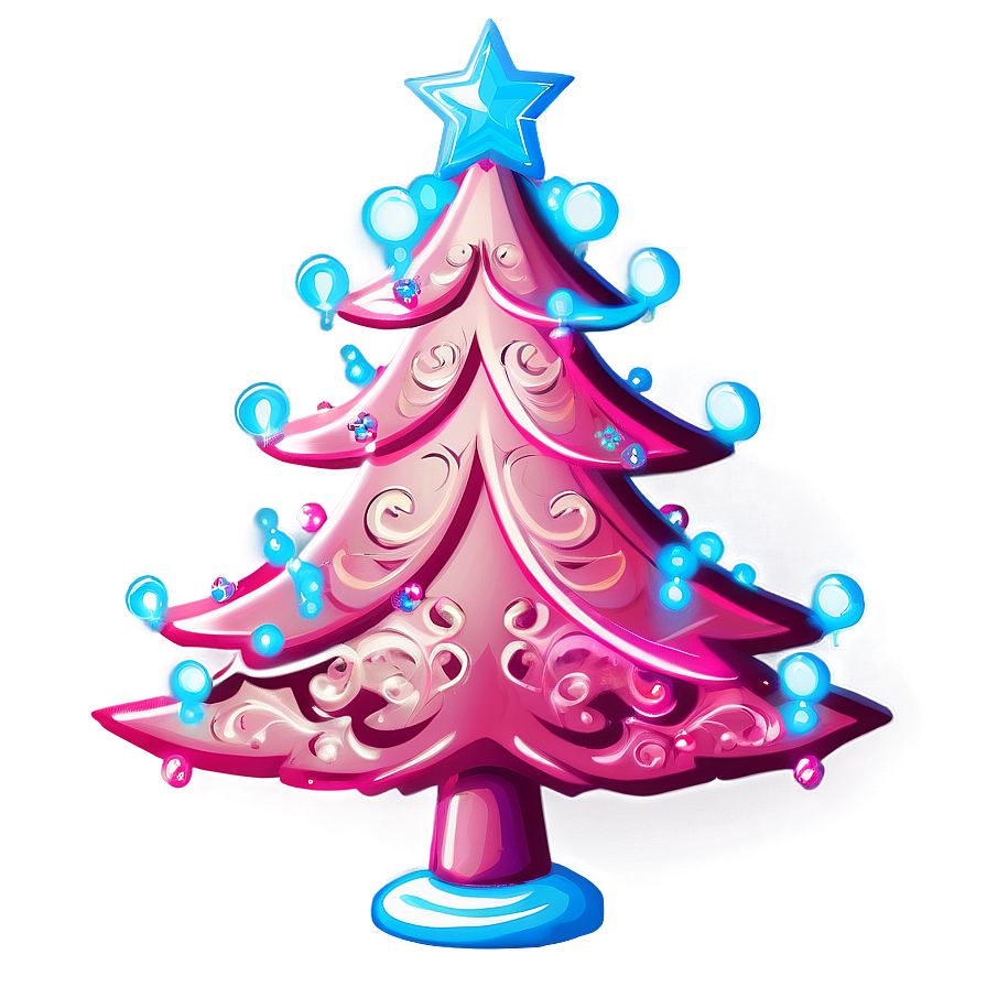 Antique Pink Christmas Tree Png Kuw32