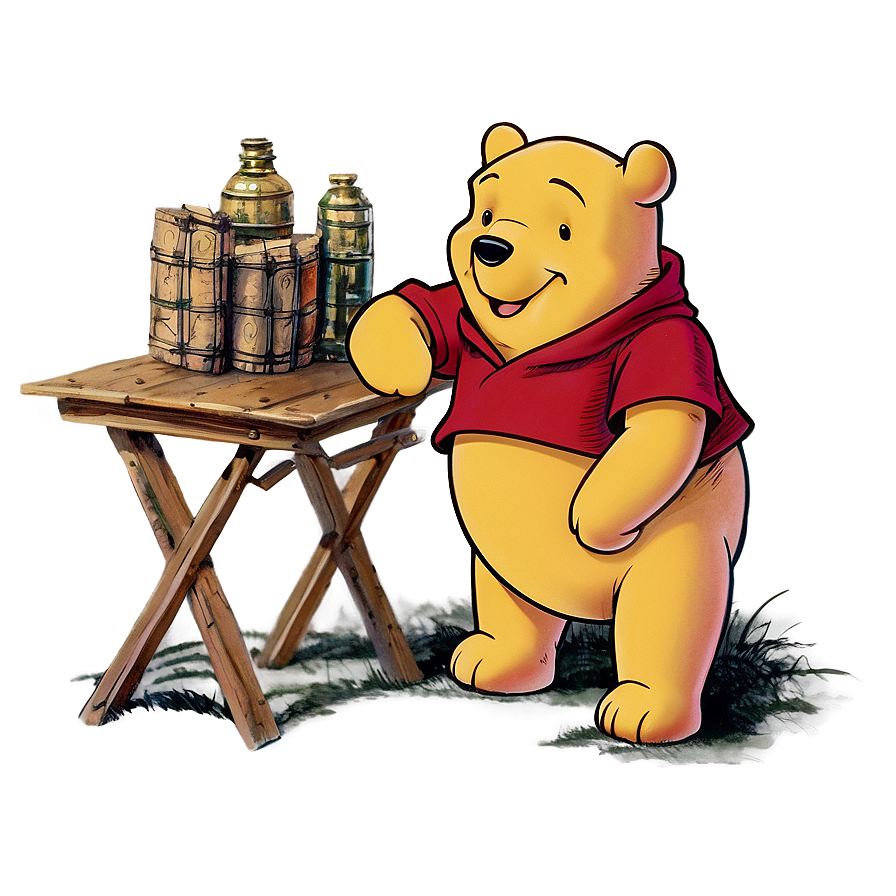 Antique Pooh Bear Friendship Png 06212024