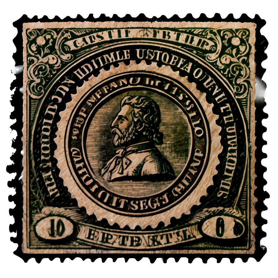 Antique Postal Stamp Image Png 12