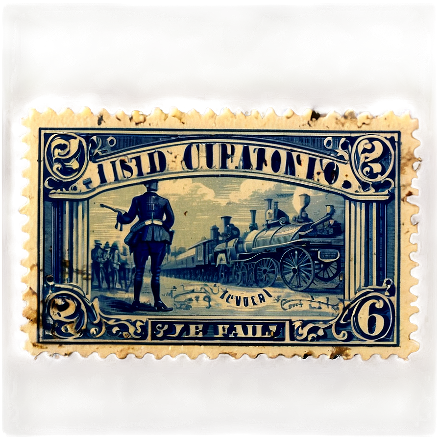 Antique Postal Stamp Image Png Ewj