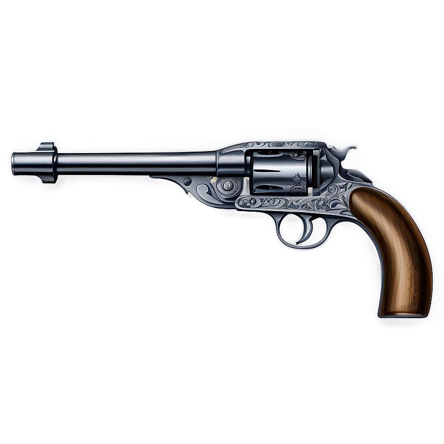 Antique Revolver Engraving Png Tnl