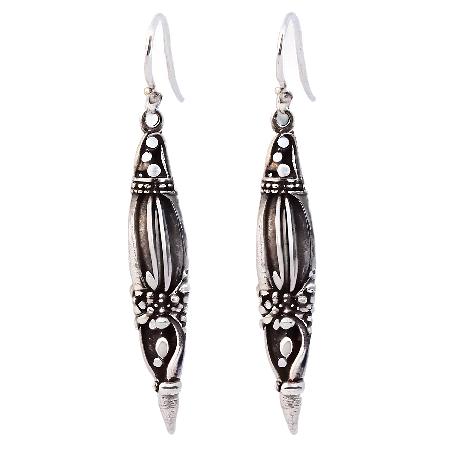 Antique Silver Earring Png 05252024