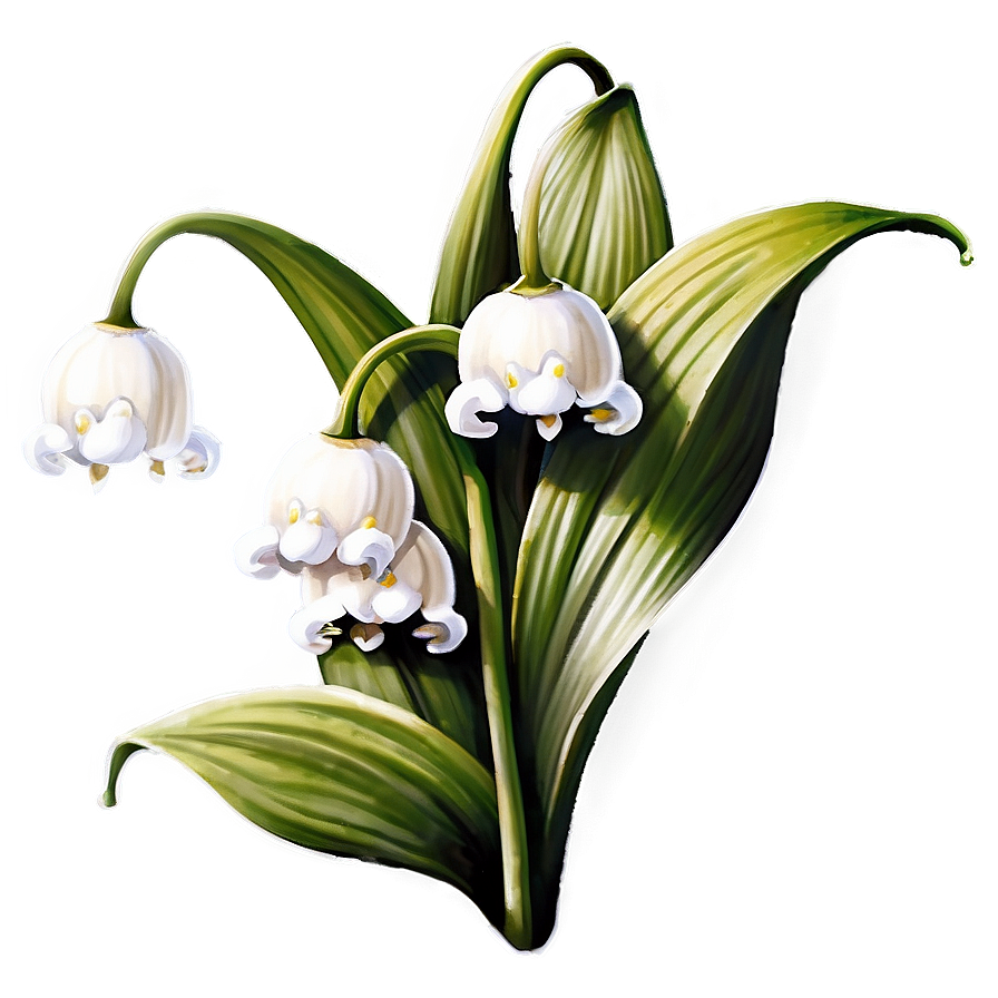 Antique Style Lily-of-the-valley Png Ocp89