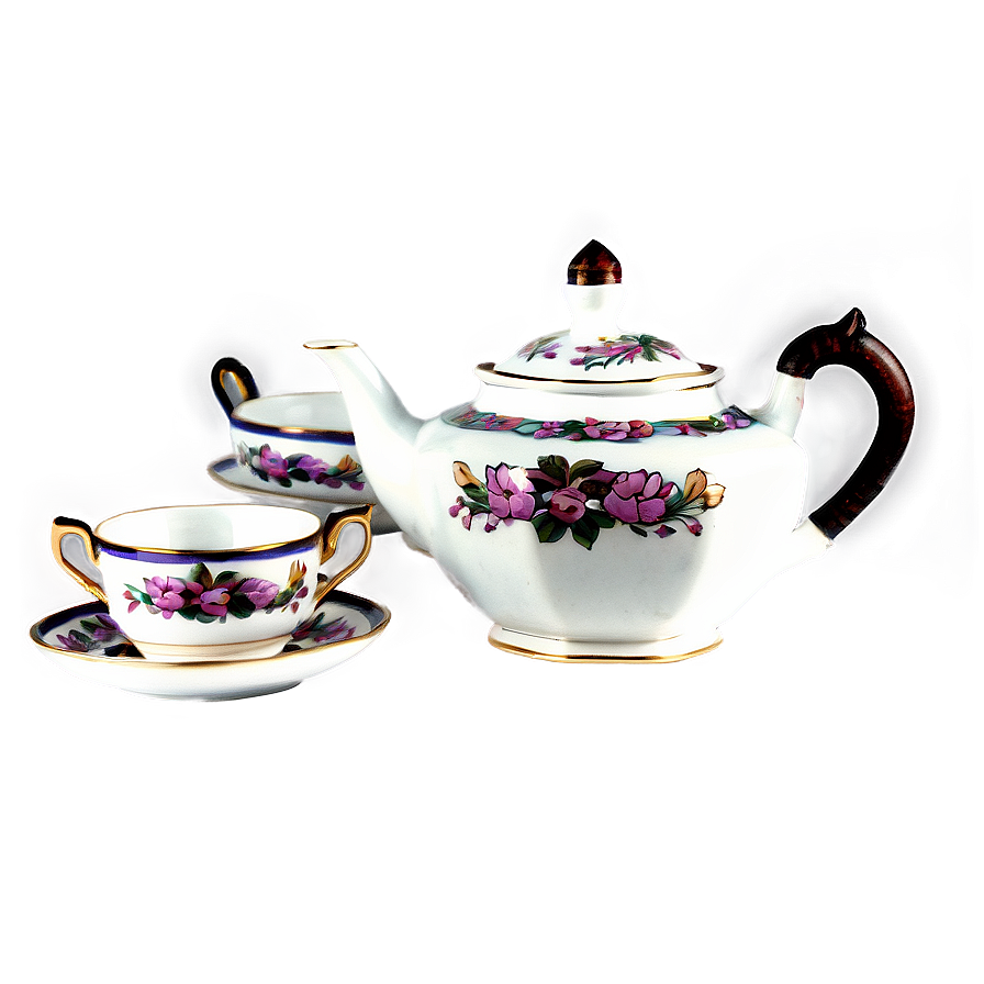 Antique Tea Set Png 05242024