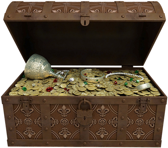 Antique Treasure Chest Fullof Jewelsand Coins.png