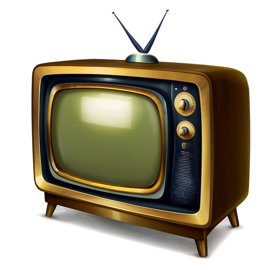 Antique TV Illustration PNG 05252024 PNG with transparent background