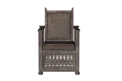 Antique Wooden Chair Isolatedon Black PNG with transparent background