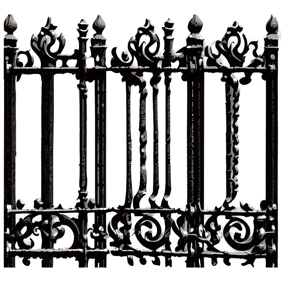 Antique Wrought Iron Fence Png Rat55