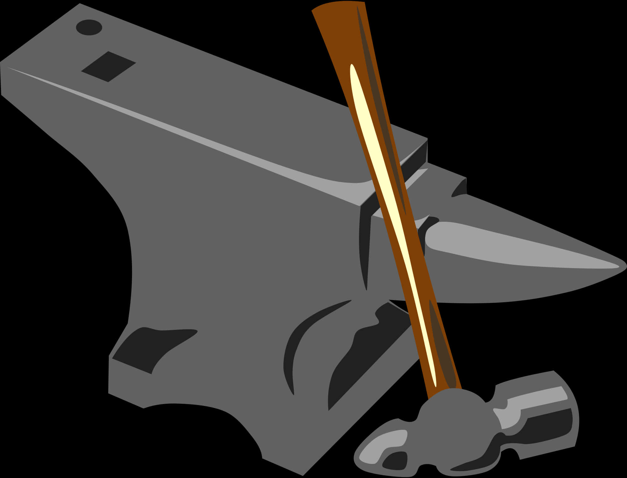 Anviland Hammer Vector Illustration PNG image with a transparent background, free high-resolution download
