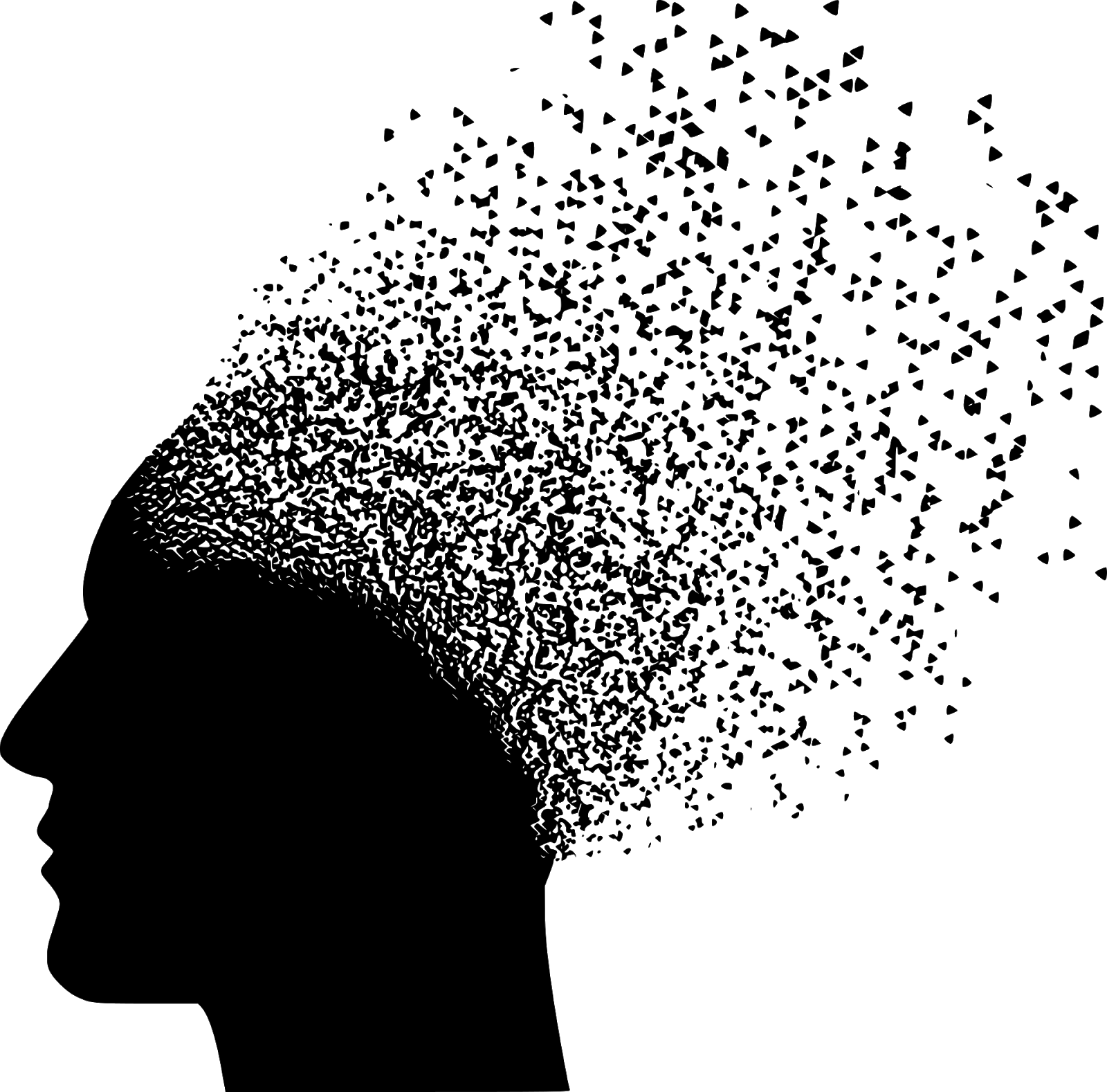 Anxiety Dispersing Mind Silhouette PNG image with a transparent background, free high-resolution download