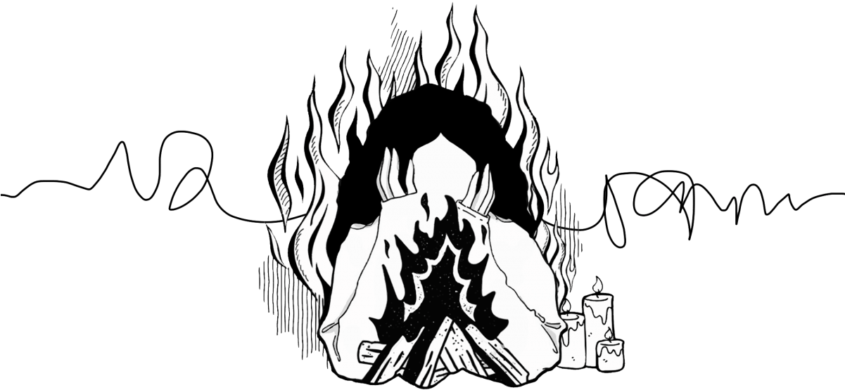 Anxiety Flame Head Illustration PNG image with a transparent background, free high-resolution download