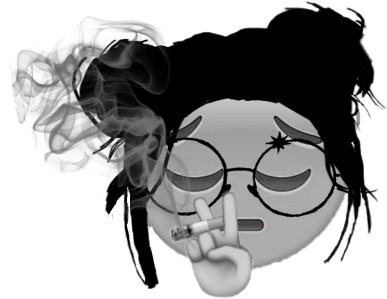 Anxiety Induced Smoking Cartoon Character PNG image with a transparent background, free high-resolution download