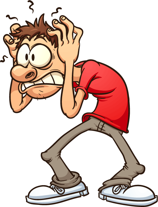 Anxious Cartoon Character 521x682 PNG image with a transparent background, free high-resolution download