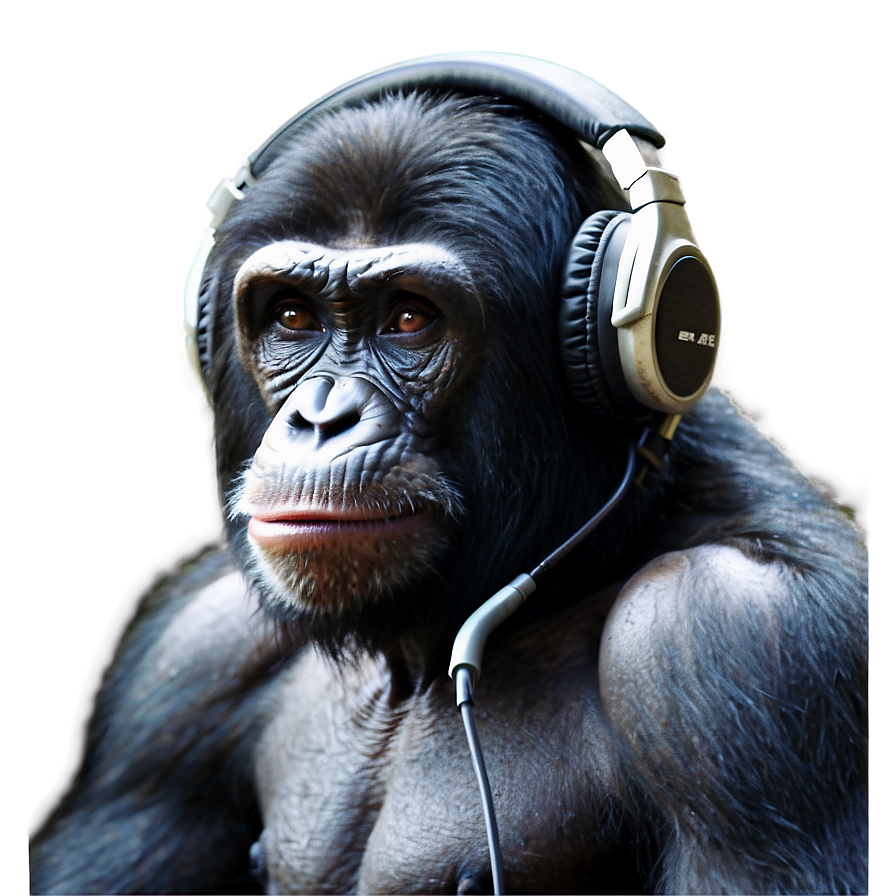 Ape With Headphones Music Png 06262024