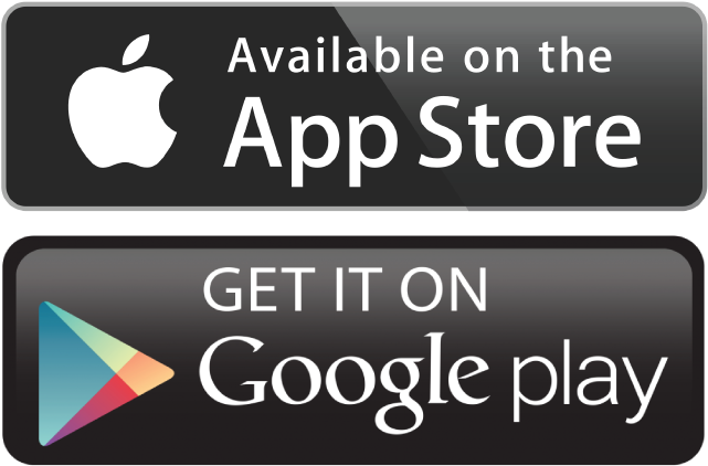 App Store Google Play Badges PNG with transparent background