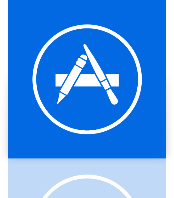 App Store Icon Blue Background PNG with transparent background