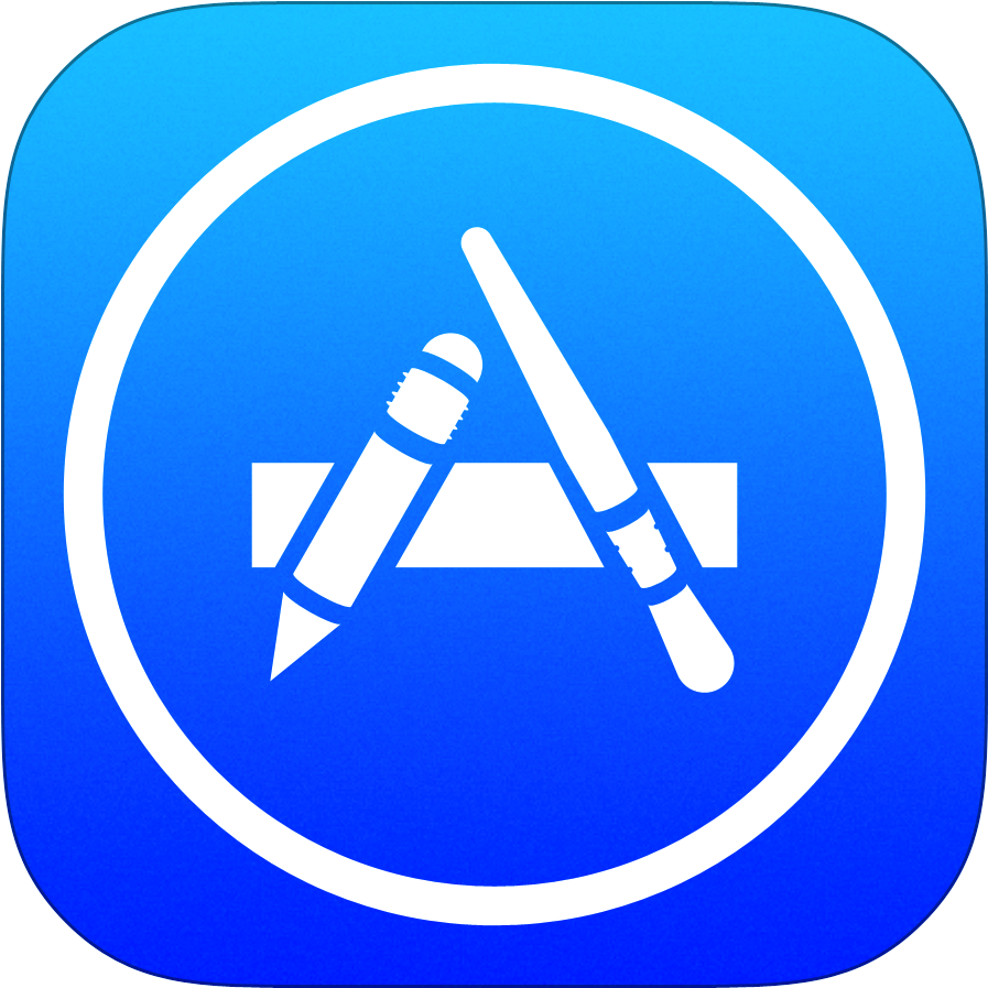 App Store Icon Blue Background PNG with transparent background