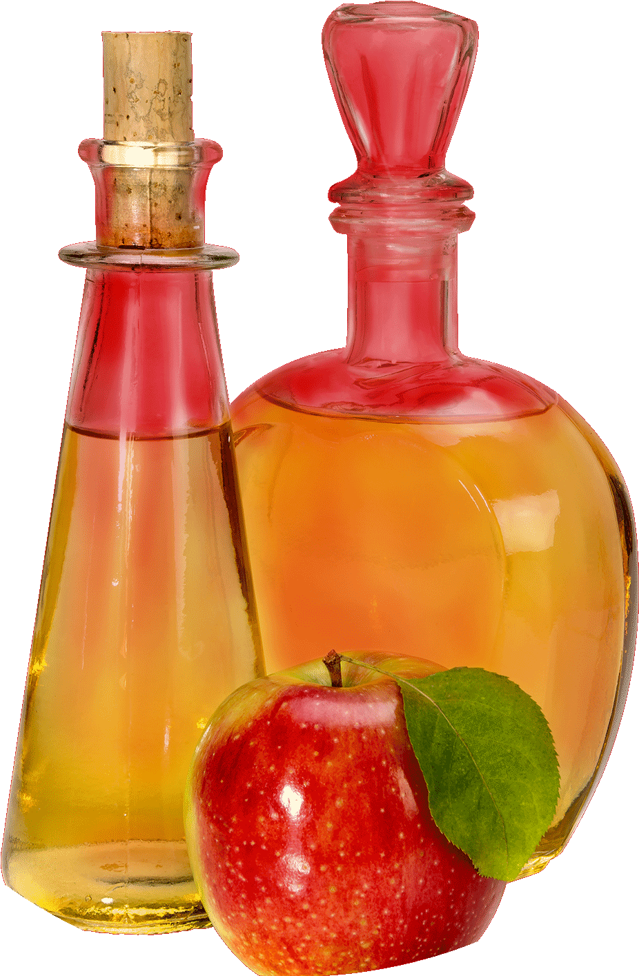 Apple Cider Vinegar Bottleswith Fresh Apple PNG with transparent background