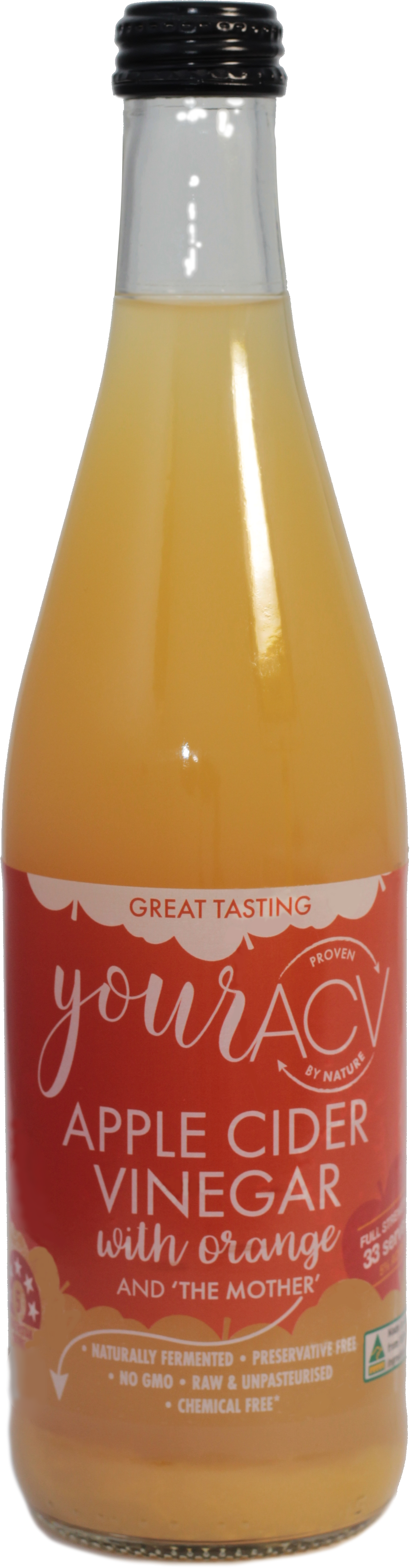 Apple Cider Vinegarwith Orange Bottle PNG with transparent background